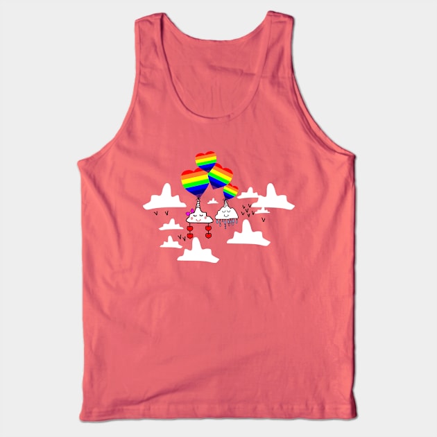 Cloud unicorn rainbow love pride sky Tank Top by RAK20